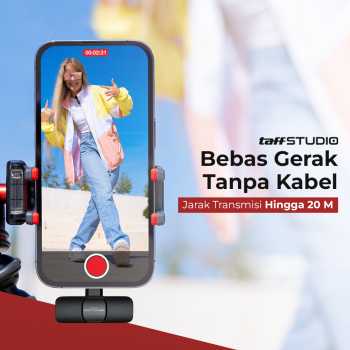 TaffSTUDIO Mikrofon Wireless Lavalier Portable Microphone USB Type C - ODR08