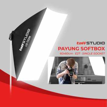 TaffSTUDIO Payung Softbox Reflektor 60x60cm E27 Single Lamp Socket - LD-TZ206