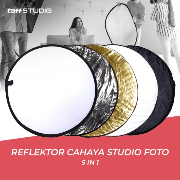 TaffSTUDIO Reflektor Cahaya Studio Foto 5 in 1 Diameter 58 cm - CL-RT50 - Black