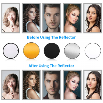 TaffSTUDIO Reflektor Cahaya Fotografi Studio 5in1 Diffuser 80cm - CL-RT50