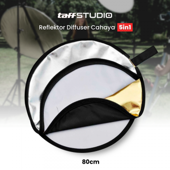 TaffSTUDIO Reflektor Cahaya Fotografi Studio 5in1 Diffuser 80cm - CL-RT50