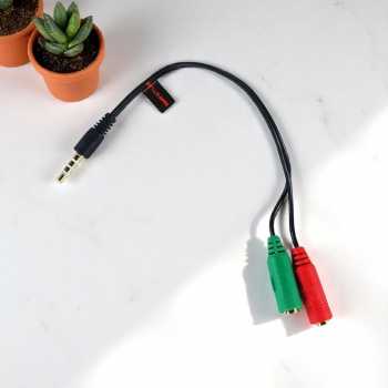 TaffSTUDIO Splitter Audio Cable 3.5mm Male to 3.5mm HiFi Mic Headphone - AV123