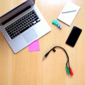 TaffSTUDIO Splitter Audio Cable 3.5mm Male to 3.5mm HiFi Mic Headphone - AV123