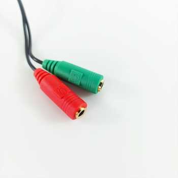 TaffSTUDIO Splitter Audio Cable 3.5mm Male to 3.5mm HiFi Mic Headphone - AV123