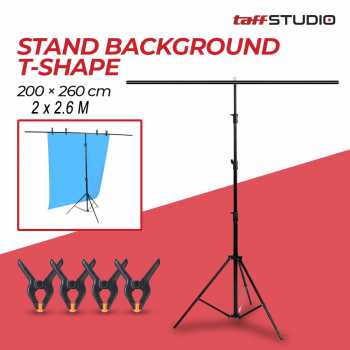 TaffSTUDIO Stand Background Backdrop T-Shape 200x260cm 4 Clamp - M139