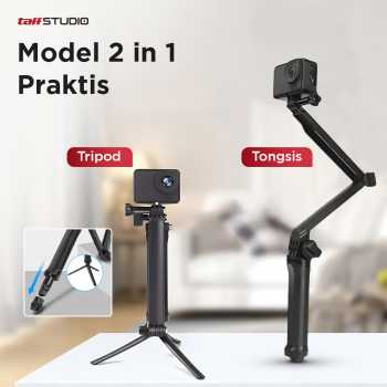 TaffSTUDIO Tongsis 3-Way dengan Tripod untuk Action Camera Xiaomi GoPro - VS77