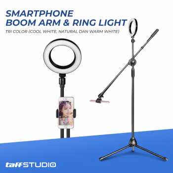 TaffSTUDIO Tripod Stand Holder Smartphone Boom Arm with Ring Light - CN-171