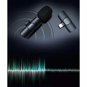 TaffSTUDIO Wireless Lavalier Lapel Microphone Vlogger USB Type C