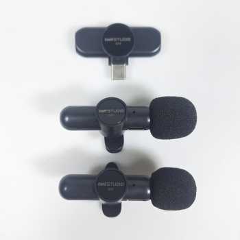 TaffSTUDIO Wireless Lavalier Microphone 2 Mic 2.4GHz USB Type C - G10