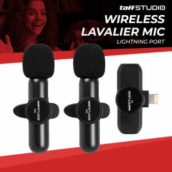 TaffSTUDIO Wireless Lavalier Microphone Vlogger Lightning 2 Mic 2.4GHz - G10