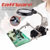 Taffware Alat Pegangan Solder Helping Hand LED Kaca Pembesar 3.5X - TE-801