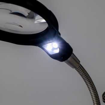 Taffware Alat Pegangan Solder Helping Hand LED Kaca Pembesar 3.5X - TE-801