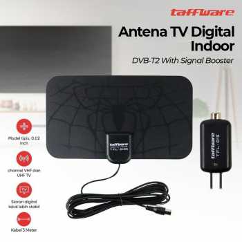 taffware-antena-tv-digital-dvb-t2-25db-spider-pattern-signal-booster-tfl-d139 Taffware Antena TV Digital DVB-T2 25dB Spider Pattern Signal Booster - TFL-D139