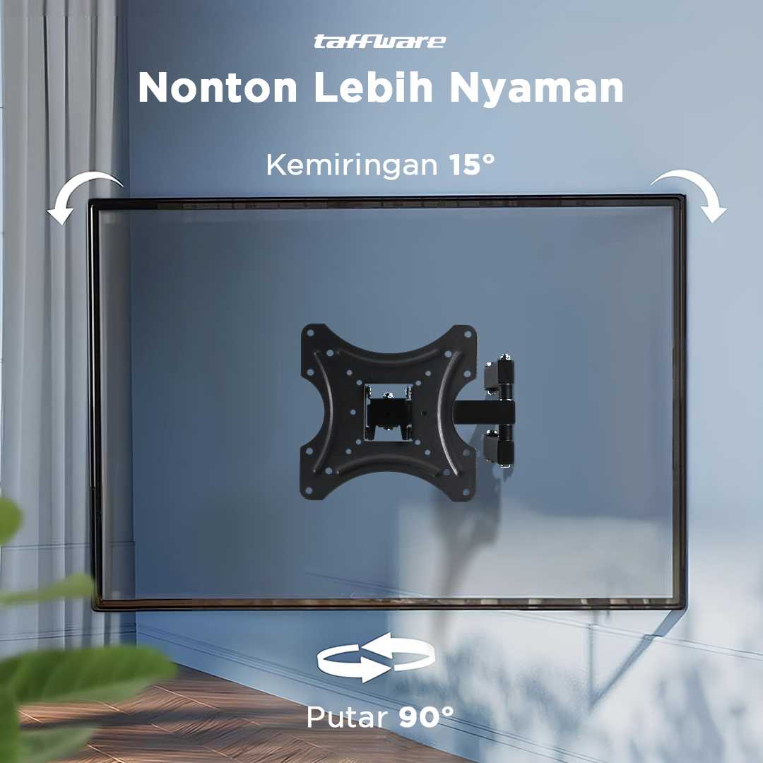 Taffware Telescopic TV Bracket 2.5m 200 x 200 Pitch for 17-42 Inch