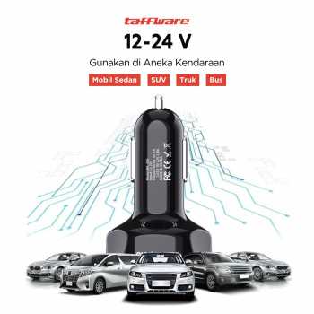 Taffware Car Charger Mobil Fast Charging QC 3.0 4 USB A Port 7A 35W - BK-358