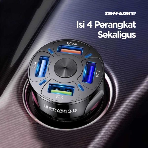 Taffware Car Charger Mobil USB 4 Port QC3.0 35W 7A - BK-358