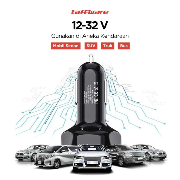 Taffware Car Charger Mobil USB 4 Port QC3.0 35W 7A - BK-358