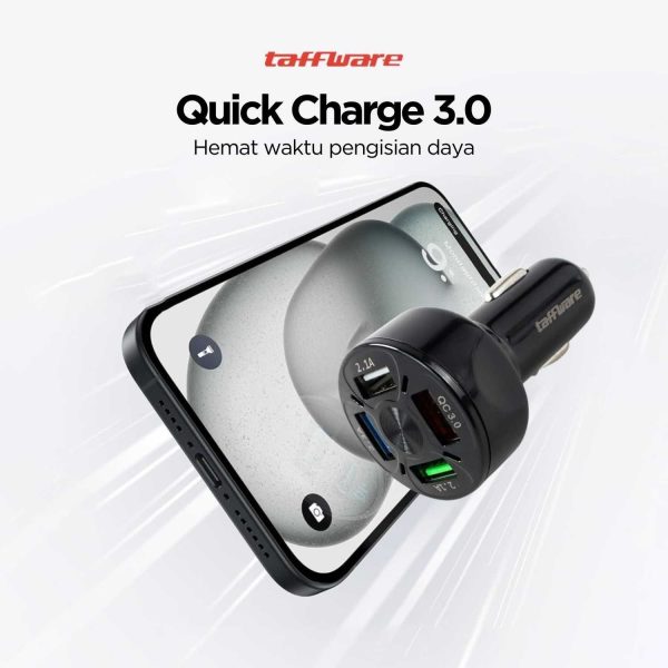 Taffware Car Charger Mobil USB 4 Port QC3.0 35W 7A - BK-358