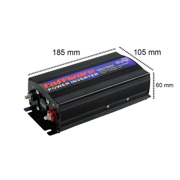 Taffware Car Power Inverter Pure Sine Wave DC 12V to AC220V 1000W