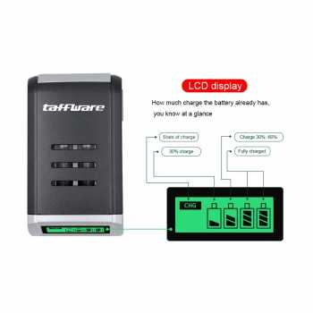 Taffware Charger Baterai 4 Slot AA AAA Ni-CD Ni-MH Fast Charging LCD - C905W