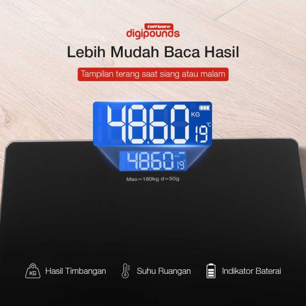 TaffWare Digipounds Timbangan Badan Digital + Temperature Battery Version - SC-12