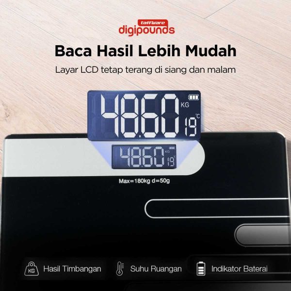 Taffware Digipounds Timbangan Badan Digital + Temperature SC-15