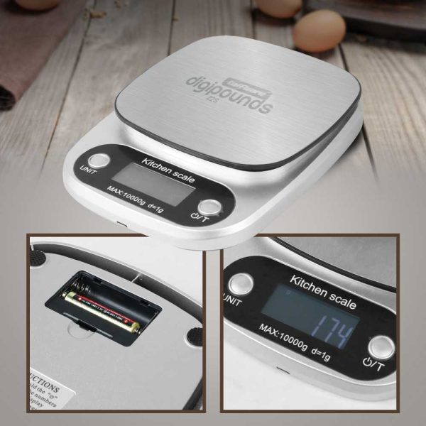 Taffware Digipounds Timbangan Dapur Digital Kitchen Scale 10kg 1g - Z2S