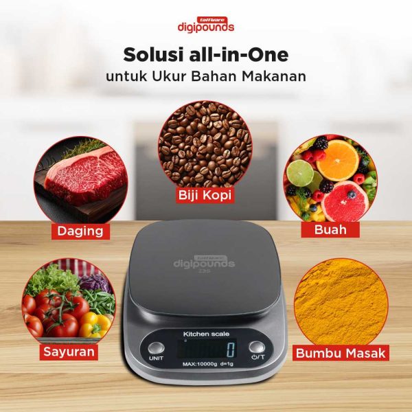 Taffware Digipounds Timbangan Dapur Digital Kitchen Scale 10kg 1g Z3S