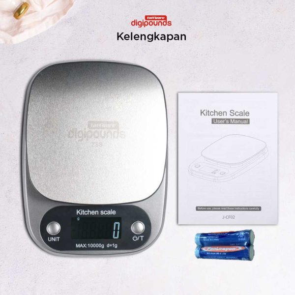 Taffware Digipounds Timbangan Dapur Digital Kitchen Scale 10kg 1g Z3S