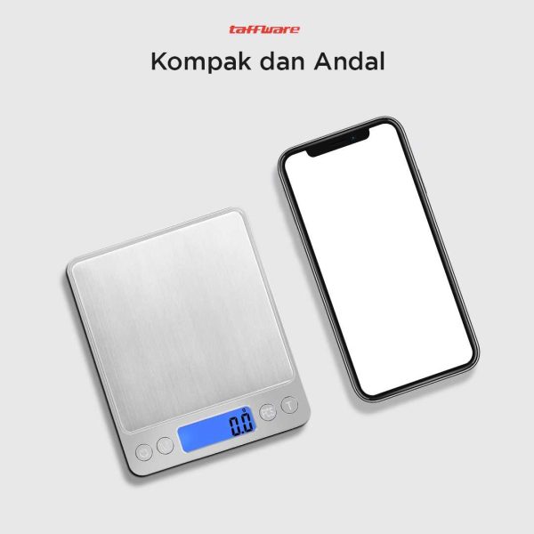 Taffware Digipounds Timbangan Dapur Mini Digital 1kg 0.1g - i2000