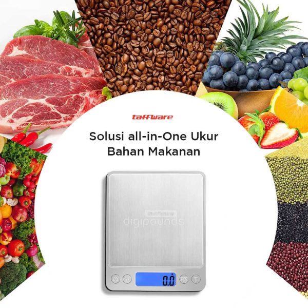 Taffware Digipounds Timbangan Dapur Mini Digital 1kg 0.1g - i2000