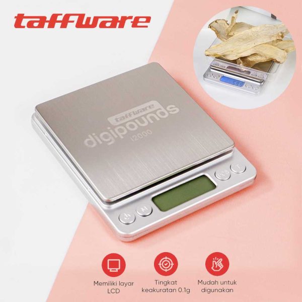 Taffware Digipounds Timbangan Dapur Mini Digital 2000g 0.1g - i2000