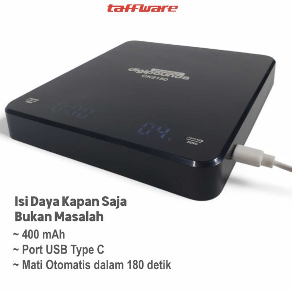 Taffware Digipounds Timbangan Kopi Digital Timer Coffee Scale 3kg 0.1g - CK2150
