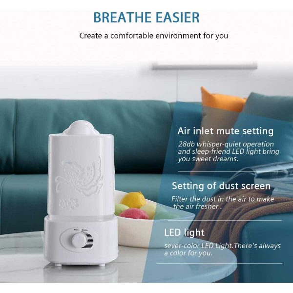 Taffware Aroma Therapy Air Humidifier 7 Color Light 1500ml - HUMI H6