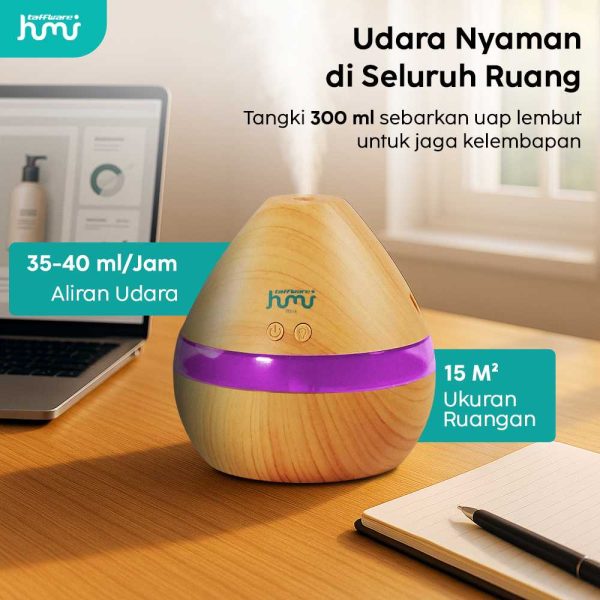 Taffware Air Humidifier Aromatherapy Oil Diffuser Wood Design 300ml - Humi H218 - Wooden