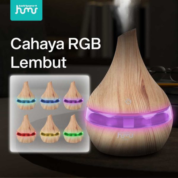 Taffware Air Humidifier Ultrasonic Wood Grain 300ml - Humi K-H98