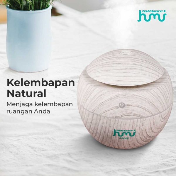 Taffware Ultrasonic Humidifier Diffuser Wood Design 130ml Humi J-006E