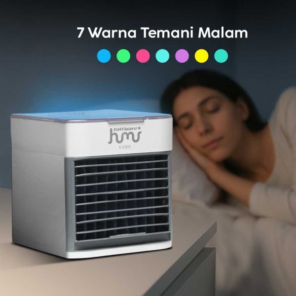 Taffware HUMI Kipas Air Cooler USB Mini Air 7 Color LED Light - K-F009