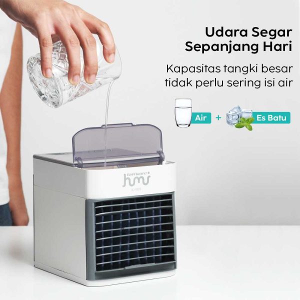Taffware HUMI Kipas Air Cooler USB Mini Air 7 Color LED Light - K-F009