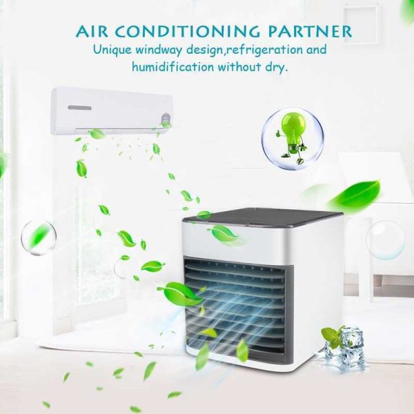 Taffware HUMI Kipas Air Cooler USB Mini Air 7 Color LED Light - K-F009