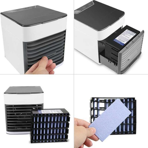 Taffware HUMI Kipas Air Cooler USB Mini Air 7 Color LED Light - K-F009