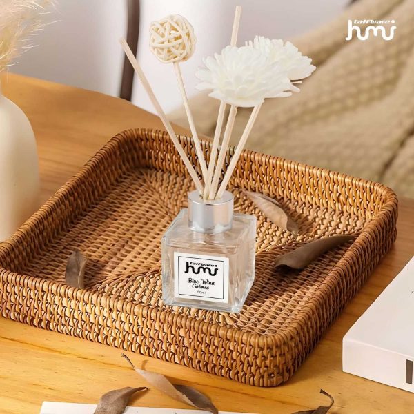 Taffware HUMI Parfum Ruangan Aroma Diffuser Reed Rattan Sticks Blue Wind Chimes 50ml - DF-100