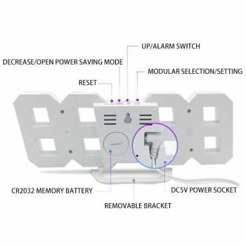 Taffware Jam Meja LED Digital Clock - TS-S60-W - White