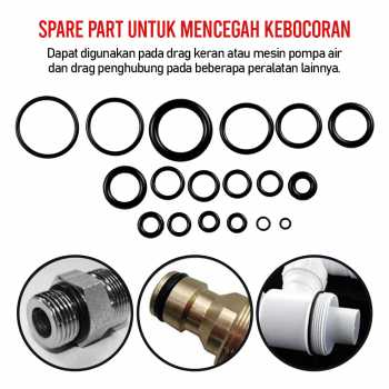 Taffware Karet Rubber O-Ring Seal Tightening Repair Kit 225 PCS - E436