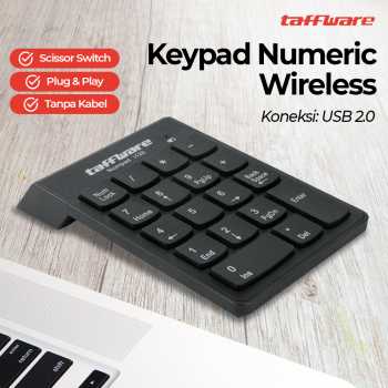 Taffware Keyboard Numeric Numpad Wireless Mini 2.4GHz Scissor Switch - i120