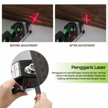 Taffware LEVELPRO3 Penggaris Laser 250cm dengan Waterpass - TL243