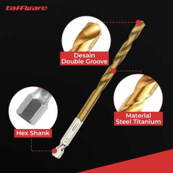 Taffware Mata Bor Power Drill Steel Titanium Hex Shank 13 PCS - SV-VDB13