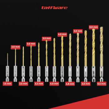 Taffware Mata Bor Power Drill Steel Titanium Hex Shank 13 PCS - SV-VDB13