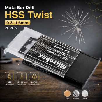 taffware-microbox-mata-bor-drill-hss-twist-drill-bit-03-16mm-20pcs-qst-h20 Taffware Microbox Mata Bor Drill HSS Drill Bit 0.3-1.6mm 20PCS QST-H20