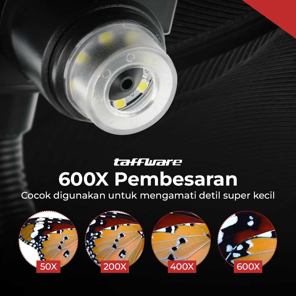 Taffware Mikroskop Digital 3.6MP 600X with Monitor &amp